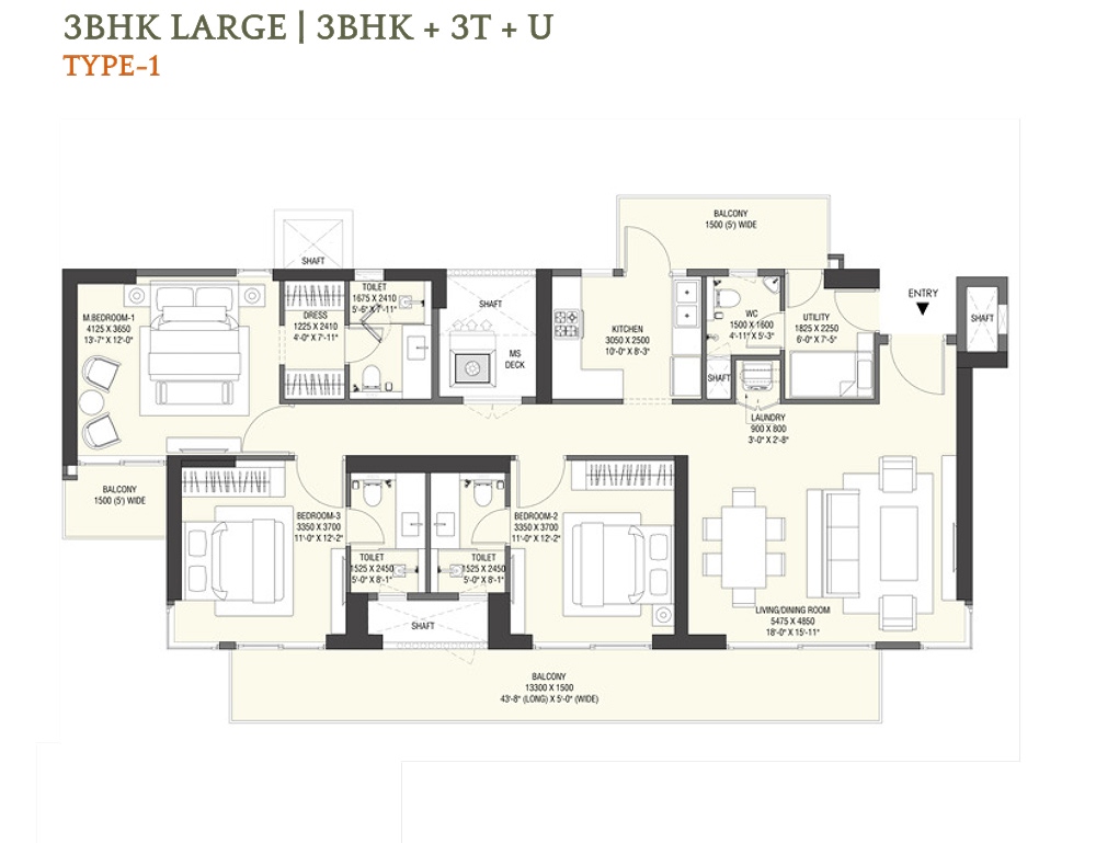 3BHK+3T