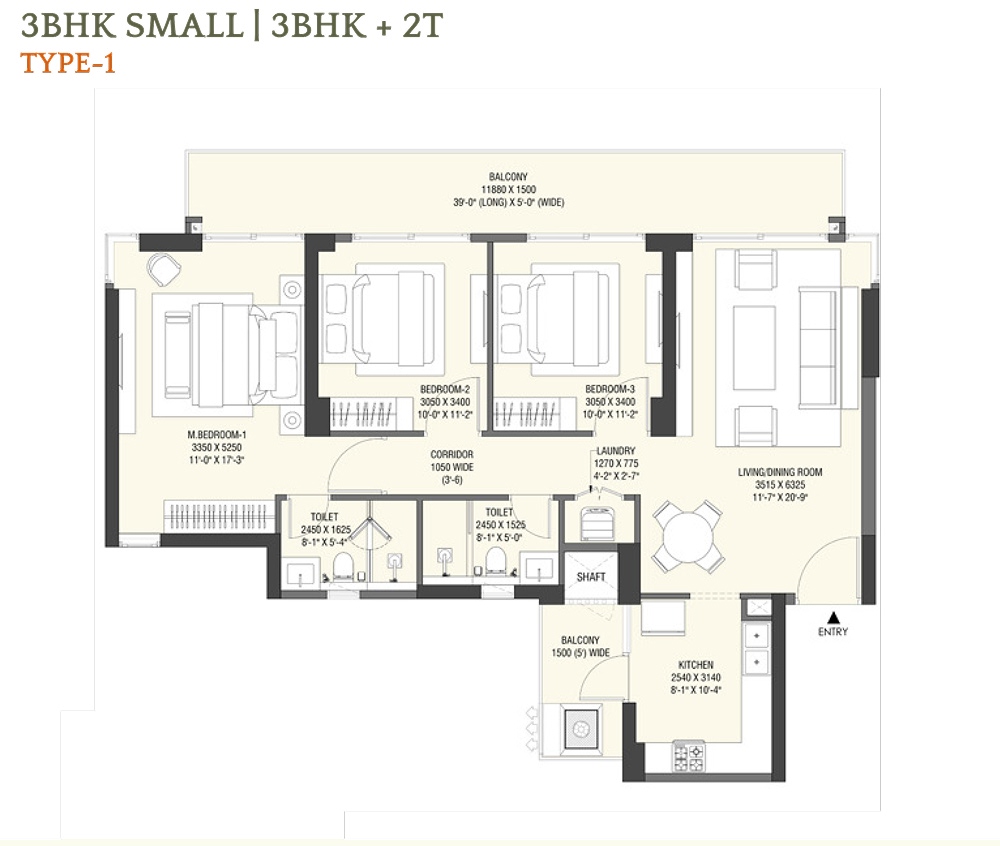 3BHK+2T